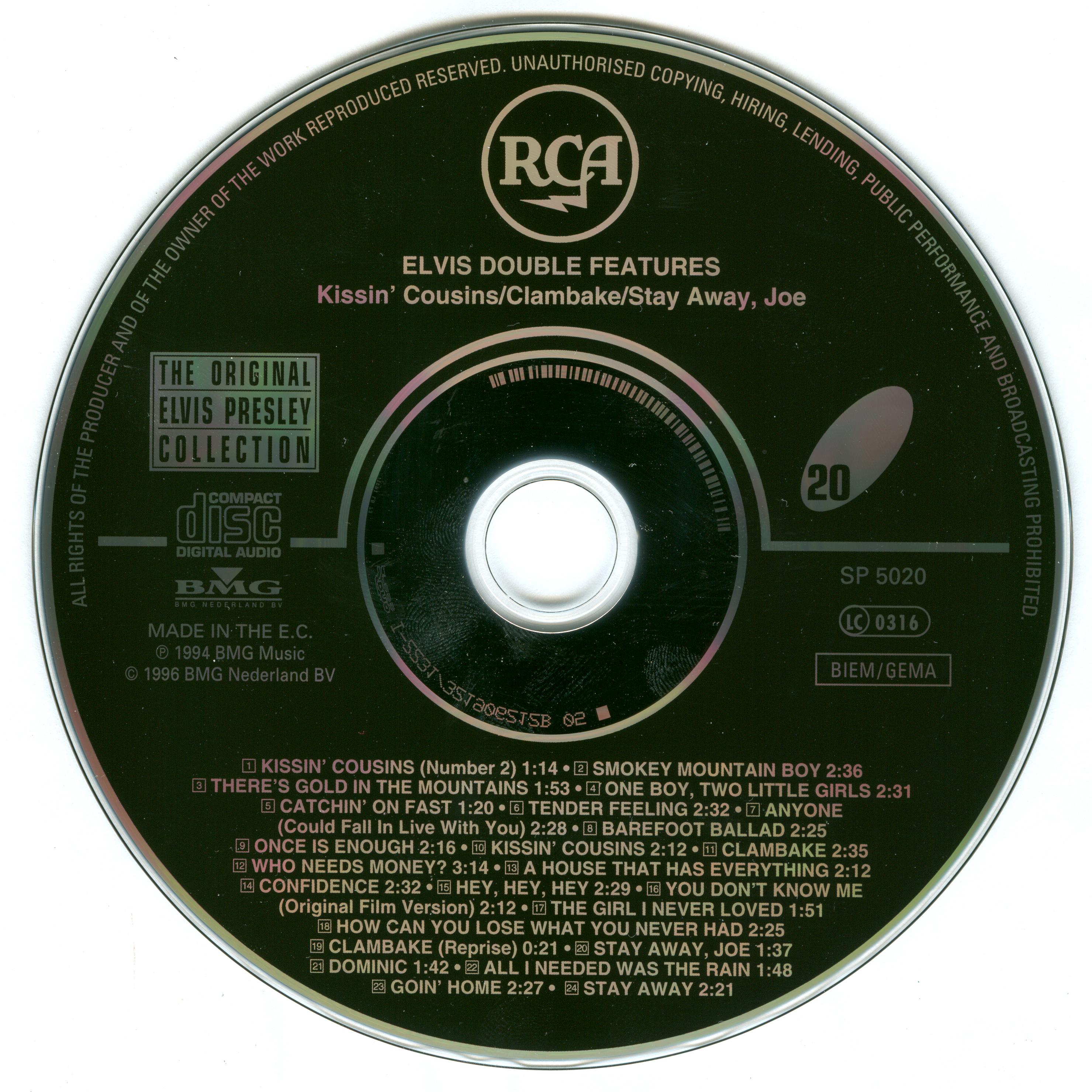 Elvis Presley  The Original Elvis Presley Collection 20; Kissin, Clambake, Stay Away : CD